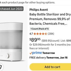 Philips Avent Baby Bottle Sterilizer and Dryer